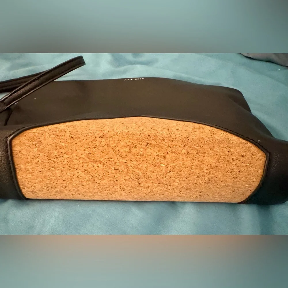 Pixie Mood Vegan Black Leather Purse Crossbody. Cork